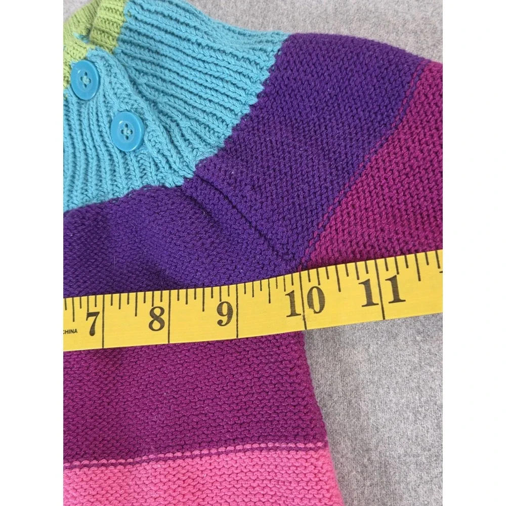 Baby Gap Girls Sweater Dress 3-6 Mos Rainbow Stripe Knit‎ Long Retro Y2K Buttons